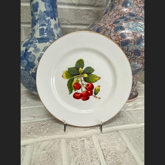 Cherry Dessert/Salad Plate - Gold Trim - EUC - Picture 4 of 4